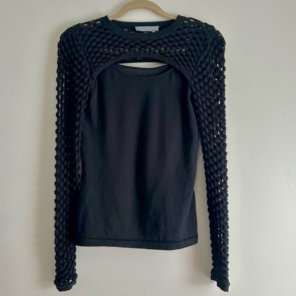 One Grey Day Tops - one grey day • 100% Wool Netted Peekaboo Top